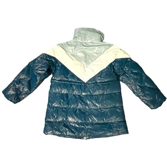 A New Day Womens OVERSIZED PUFFER Jacket Size Small Fits M & L Teal Green White - Picture 3 of 7